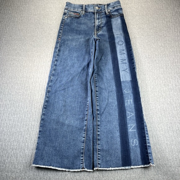 Tommy Hilfiger Selvedge Baggy Wide Leg Women (0/25X25) loose relaxed jeans pants - Picture 1 of 16